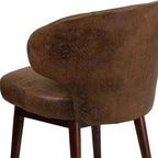 Fauteuil d'appoint classique rembourré avec pieds en noyer massif pour bureau à domicile et salon