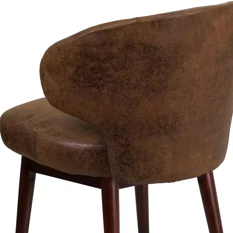 Classic Upholstered Accent Chair with Solid Walnut Legs for Home Office and Living Room