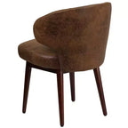Fauteuil d'appoint classique rembourré avec pieds en noyer massif pour bureau à domicile et salon