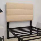 Tête de lit capitonnée en tissu avec cadre en métal thermolaqué et rails réglables