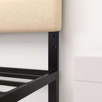 Tête de lit capitonnée en tissu avec cadre en métal thermolaqué et rails réglables