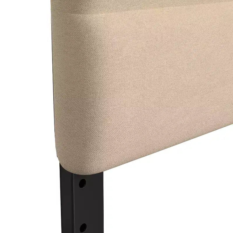 Tufted Upholstered Headboard with Powder Coated Metal Frame and Adjustable Rail Slots