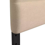 Tête de lit capitonnée en tissu avec cadre en métal thermolaqué et rails réglables