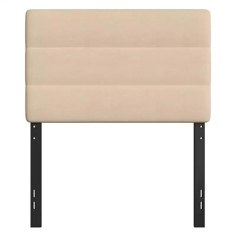 Tufted Upholstered Headboard with Powder Coated Metal Frame and Adjustable Rail Slots