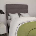 Tête de lit capitonnée en tissu avec cadre en métal thermolaqué et rails réglables