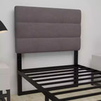 Tête de lit capitonnée en tissu avec cadre en métal thermolaqué et rails réglables