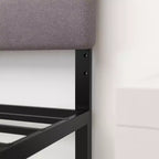 Tête de lit capitonnée en tissu avec cadre en métal thermolaqué et rails réglables