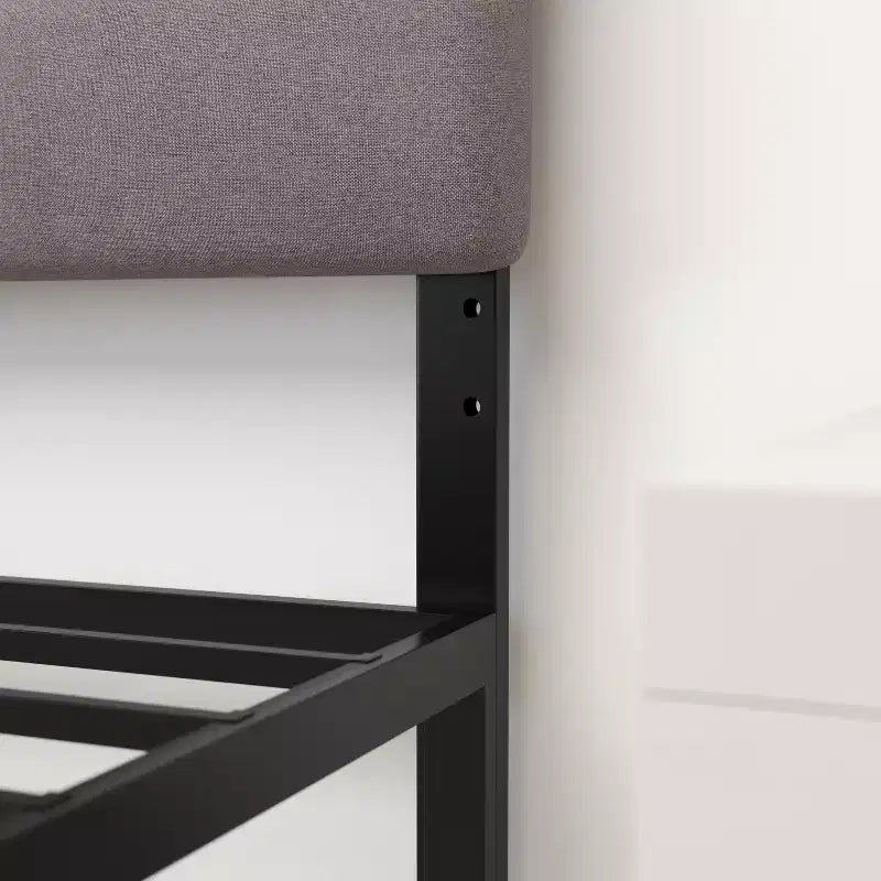 Tufted Upholstered Headboard with Powder Coated Metal Frame and Adjustable Rail Slots
