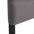 Tête de lit capitonnée en tissu avec cadre en métal thermolaqué et rails réglables
