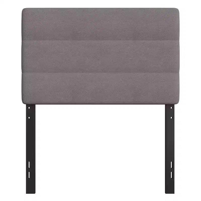Tufted Upholstered Headboard with Powder Coated Metal Frame and Adjustable Rail Slots