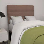 Tête de lit capitonnée en tissu avec cadre en métal thermolaqué et rails réglables