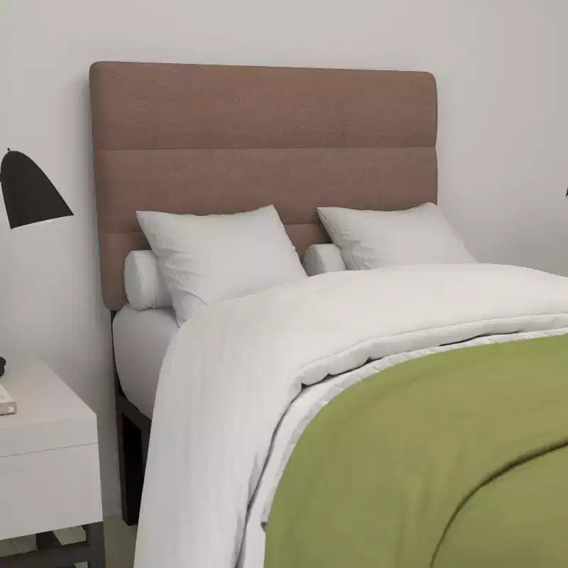 Tufted Upholstered Headboard with Powder Coated Metal Frame and Adjustable Rail Slots