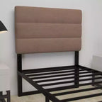 Tête de lit capitonnée en tissu avec cadre en métal thermolaqué et rails réglables