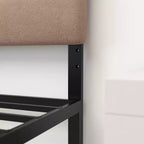 Tête de lit capitonnée en tissu avec cadre en métal thermolaqué et rails réglables