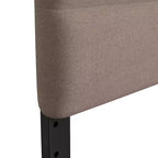 Tête de lit capitonnée en tissu avec cadre en métal thermolaqué et rails réglables
