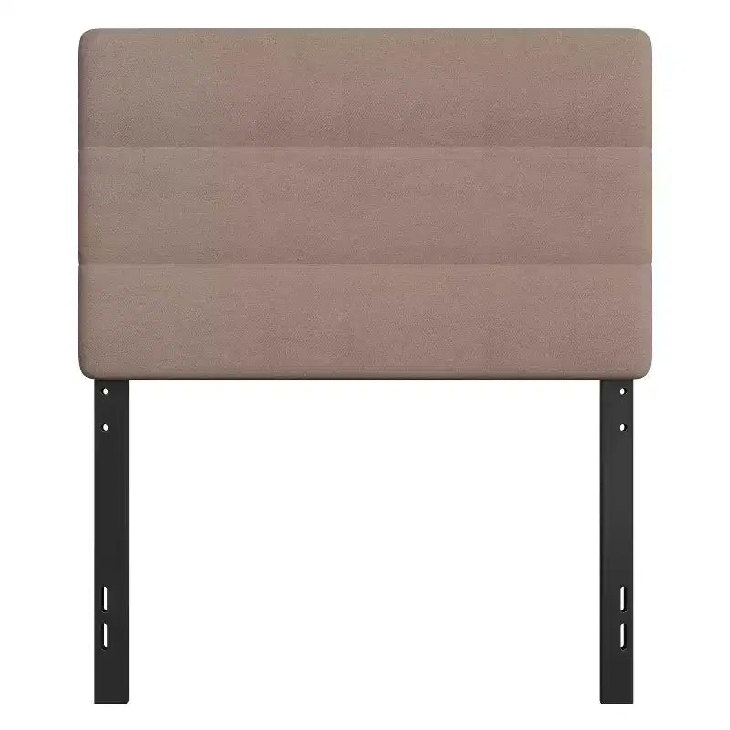 Tufted Upholstered Headboard with Powder Coated Metal Frame and Adjustable Rail Slots