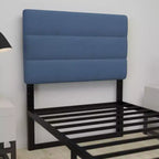 Tête de lit capitonnée en tissu avec cadre en métal thermolaqué et rails réglables