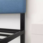 Tête de lit capitonnée en tissu avec cadre en métal thermolaqué et rails réglables