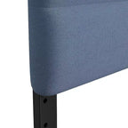 Tête de lit capitonnée en tissu avec cadre en métal thermolaqué et rails réglables