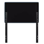 Tête de lit capitonnée en tissu avec cadre en métal thermolaqué et rails réglables