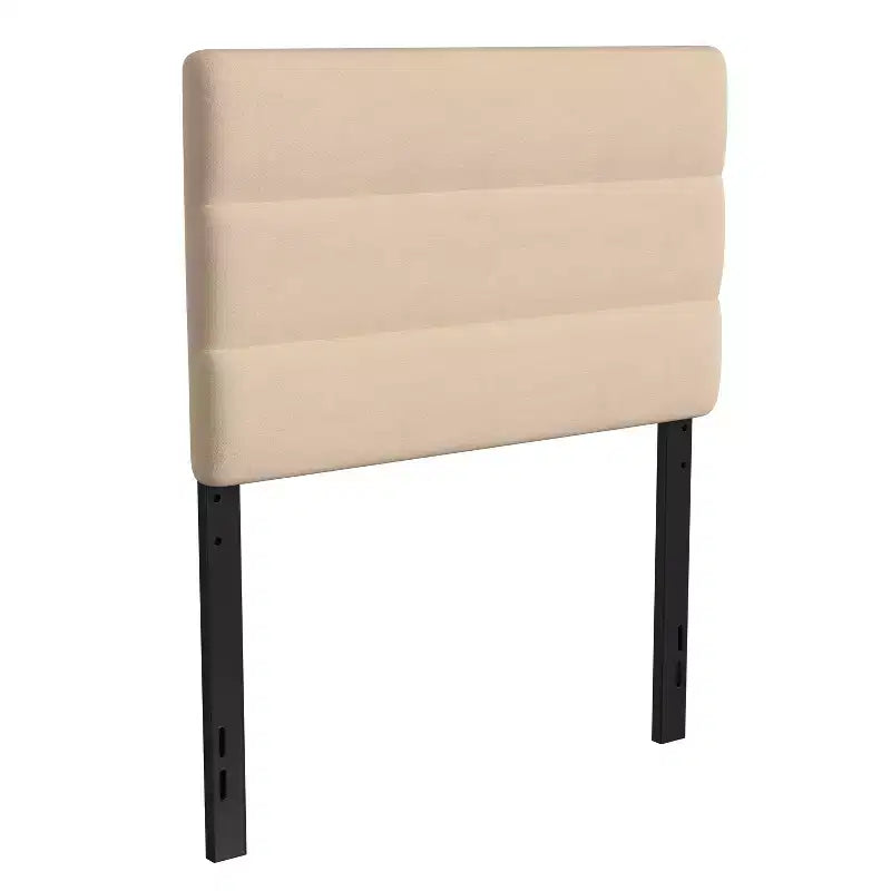 Tufted Upholstered Headboard with Powder Coated Metal Frame and Adjustable Rail Slots