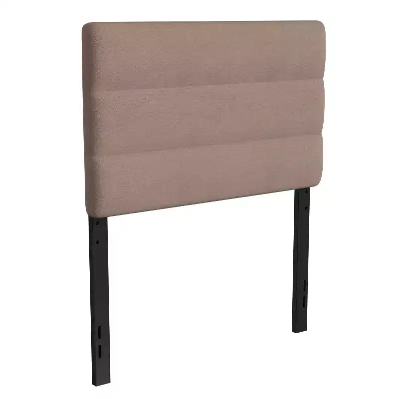 Tufted Upholstered Headboard with Powder Coated Metal Frame and Adjustable Rail Slots