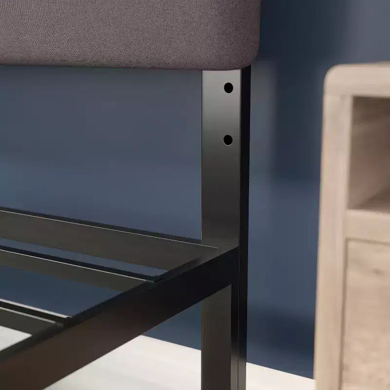 Channel Stitched Upholstered Headboard with Adjustable Height from 44.5 to 57.25 Inches