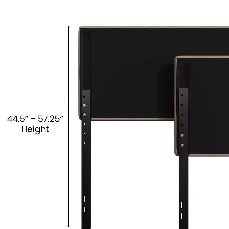 Channel Stitched Upholstered Headboard with Adjustable Height from 44.5 to 57.25 Inches