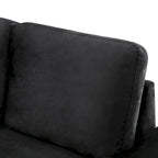 Canapé d'angle convertible 5 places en L 84,75 po avec pouf de rangement, rangement de bras dissimulé et chargement USB pour salon