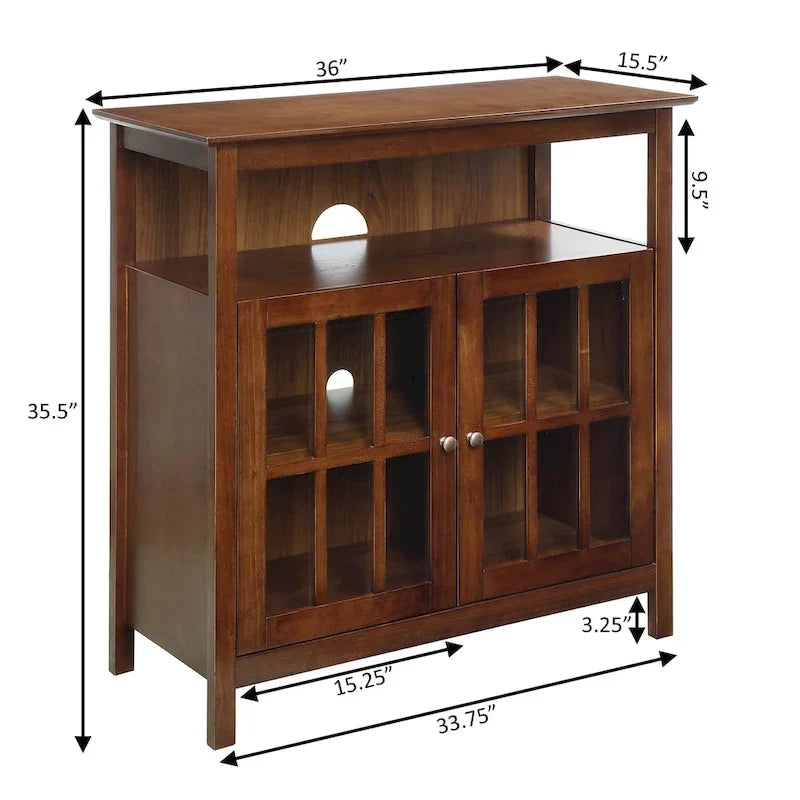 Meuble TV Big Sur Highboy de 40 pouces avec rangements, par Convenience Concepts