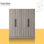 Armoire moderne autoportante en bois massif avec étagères de rangement
