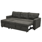 Canapé d'angle réversible convertible avec lit gigogne, méridienne de rangement et pieds durables