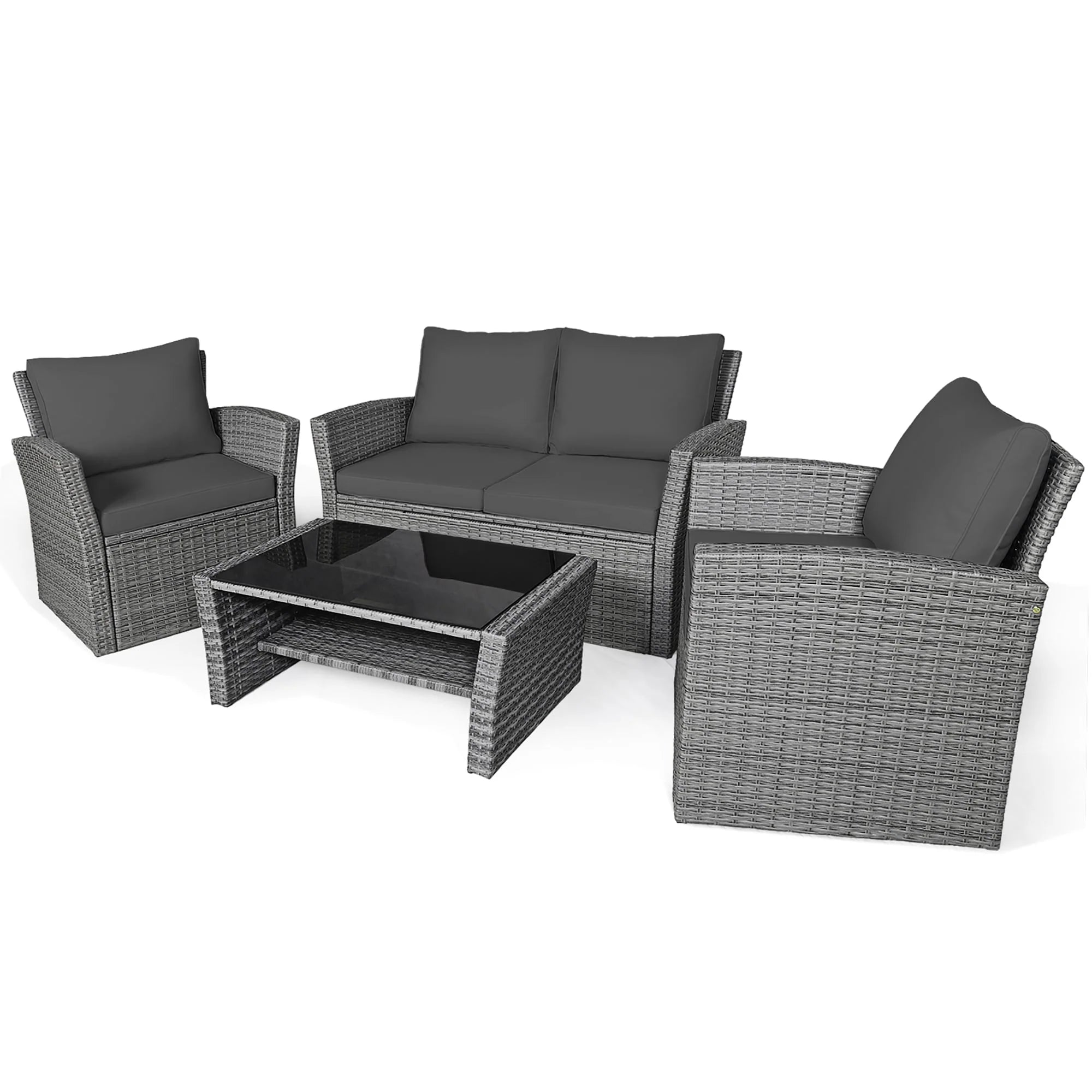 Ensemble de 4 pièces de canapé de patio avec table basse, salon de jardin