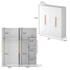 Armoire moderne autoportante en bois massif avec étagères de rangement