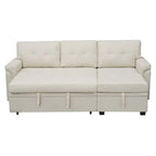 Canapé d'angle réversible convertible avec lit gigogne, méridienne de rangement et pieds durables