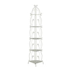 Étagère de Boulanger Pliable Haute à 5 Niveaux en Métal Décoratif pour Intérieur/Extérieur - Or ou Blanc - Roche River Decor