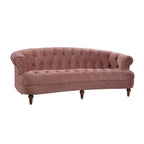 Canapé capitonné chesterfield La Rosa 84 en velours, style moderne du milieu du siècle