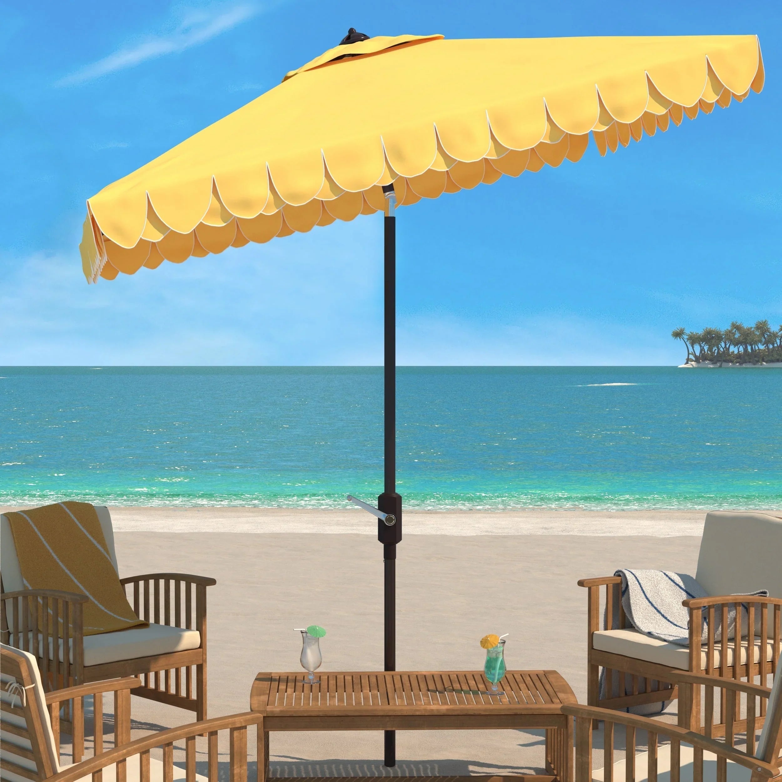 Parasol double-toit d'extérieur Kjerstin Valance 2,74 m