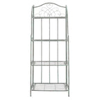SAFAVIEH Bryn Étagère de boulanger d'extérieur victorienne en fer forgé à 4 niveaux - 63,5 cm l x 38,1 cm P x 160 cm H - 25L x 15P x 63H