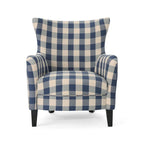 Fauteuil rembourré à dossier haut avec pieds en bois Modern Retro 30.25 pour le salon