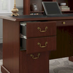 Bureau de direction Bush Furniture Saratoga avec tiroirs et rangements