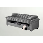 Canapé-lit convertible en velours de 82,7 po avec 2 oreillers