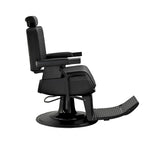 Chaise de barbier robuste inclinable hydraulique JAXSON, cadre noir