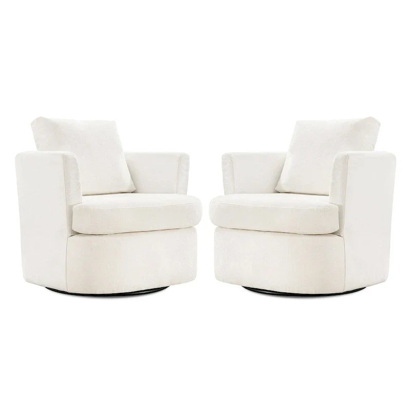 Fauteuils pivotants modernes Chenille pour salon