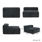 Grand canapé modulaire sectionnel en velours côtelé, en forme de U, 4 places avec 2 poufs et 5 oreillers