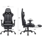 Chaise de jeu avec repose-pieds - Chaise de bureau ergonomique