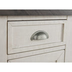 Table d'appoint de chevet Monterey en bois massif avec prises de courant cachées