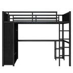 Lit mezzanine taille XL avec armoire intégrée
