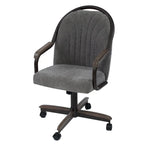 Chaise pivotante et inclinable à roulettes avec coussin pour salle à manger décontractée
